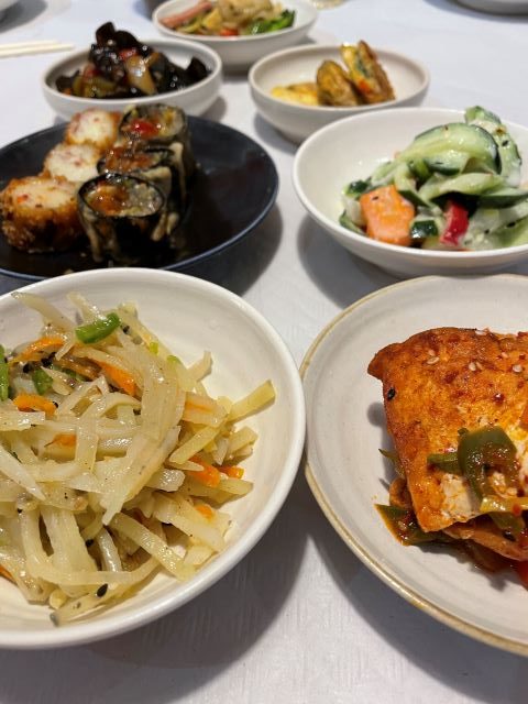 Banchan en un restaurante coreano de Barcelona